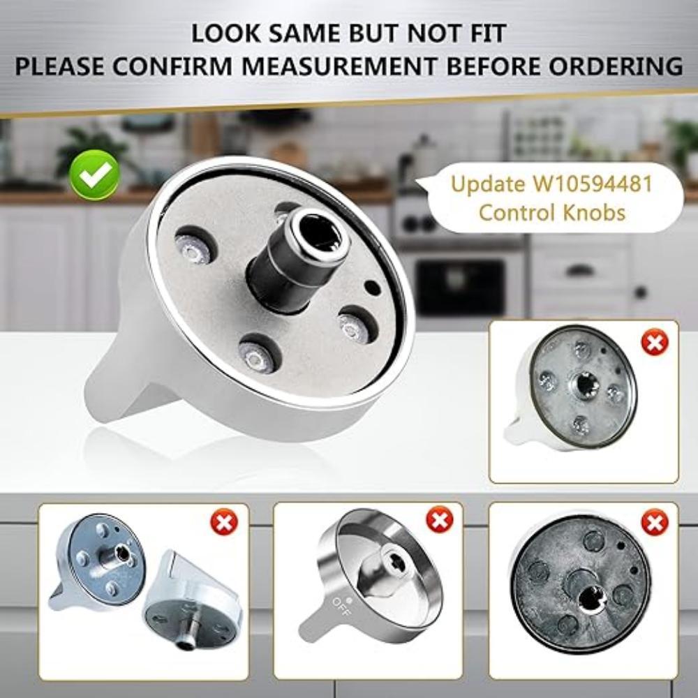 W10594481 Control Knobs Stove Knobs for Whirlpool WPW10646805 Cooktop Knobs