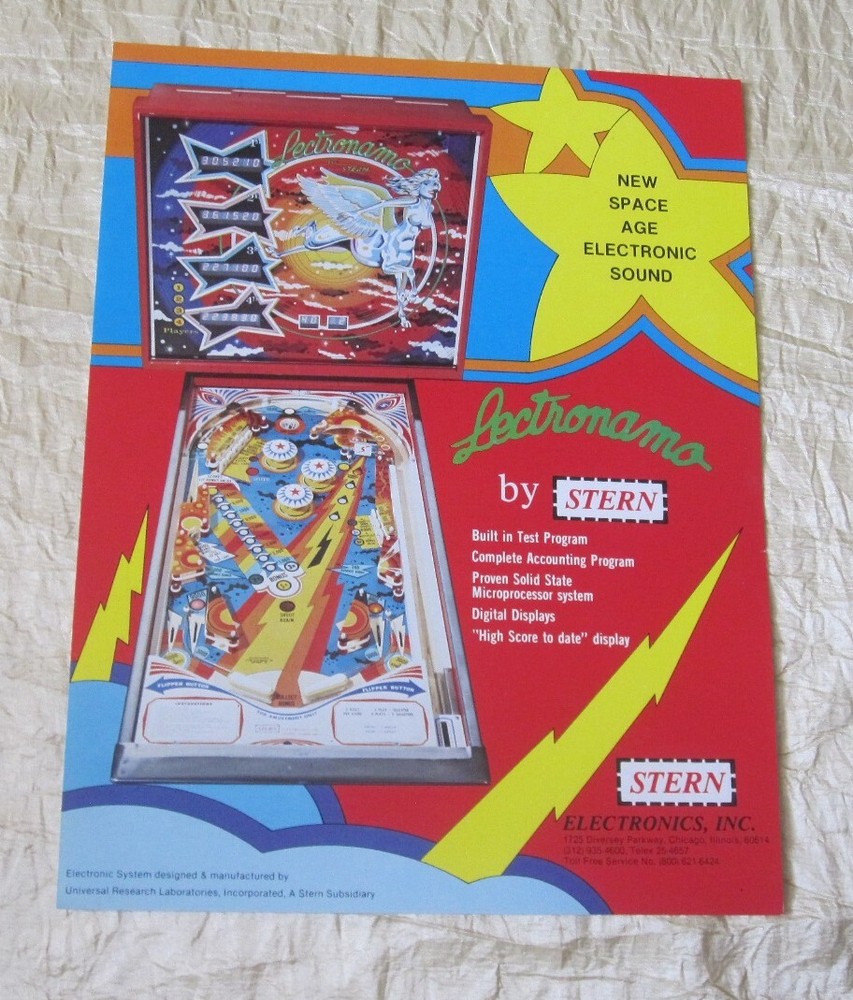 1978 STERN LECTRONAMO PINBALL FLYER
