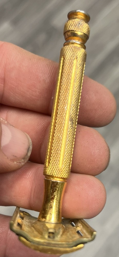 Vintage Gold Gillette Tech Razor With Box