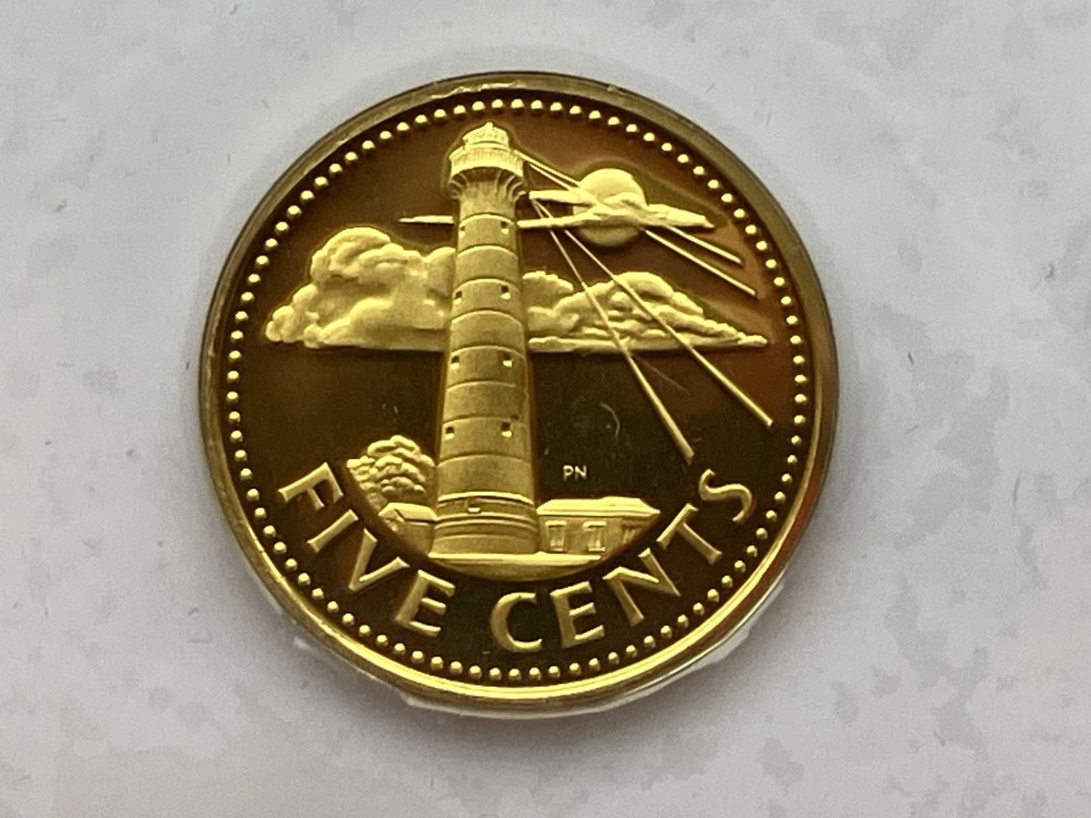 1973 BARBADOS Proof Five 5 Cent Coin