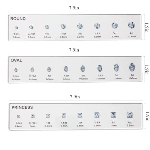 Diamond Sizer Shape Guide Size Kit – Engagement Ring Diamond Size and Shape
