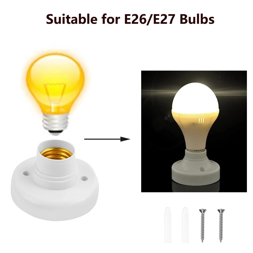 15ft Light Socket with Cord E26/ E27 Light Bulb Socket with On/Off Switch Han...