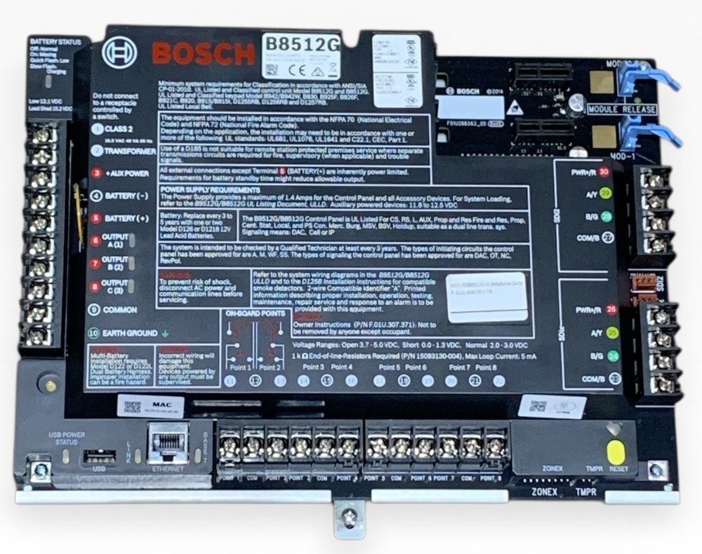 Bosch G Series B8512G IP control panel, 8 areas, 99 points
