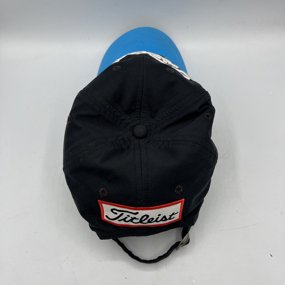 Titleist Pro V1 Footjoy Adjustable Strapback Golf Hat Black Blue