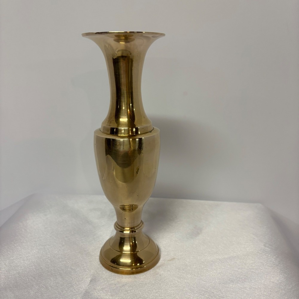 Vintage Solid Brass Table Vase 8" Hosley India