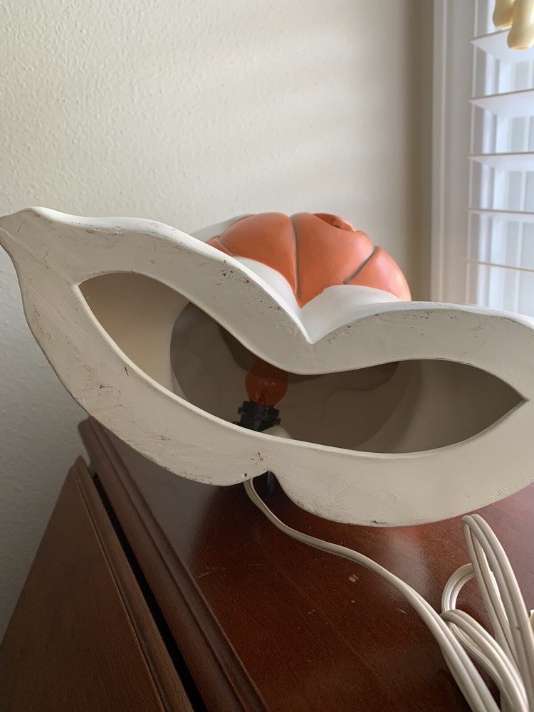 Vintage Halloween Ghost Pumpkin Ceramic Light Lighted Decorative Figure