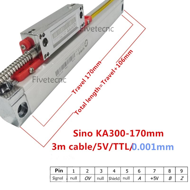 SINO KA300 Linear Glass Scale 1micron Lathe Linear Encoder 1um Sensor DRO