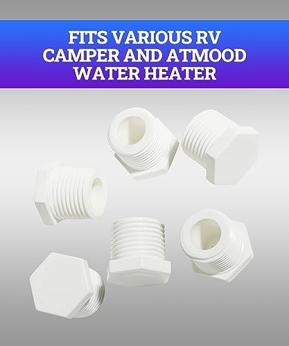 Zlirfy 1/2 Inch NPT Water Heater Drain Plug - 6 Pieces, Compatible With RV