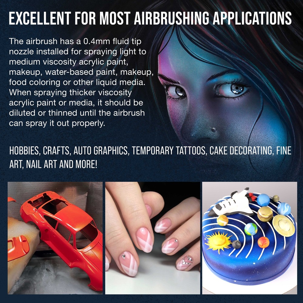 Master Airbrush Powerful Cordless Airbrushing System Rechargeable Air Compressor