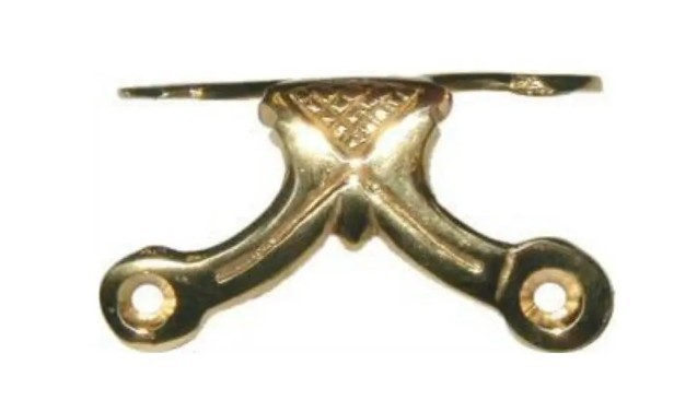 Trunk Edge Clamp - Solid Polished Brass 2-5/8" Long