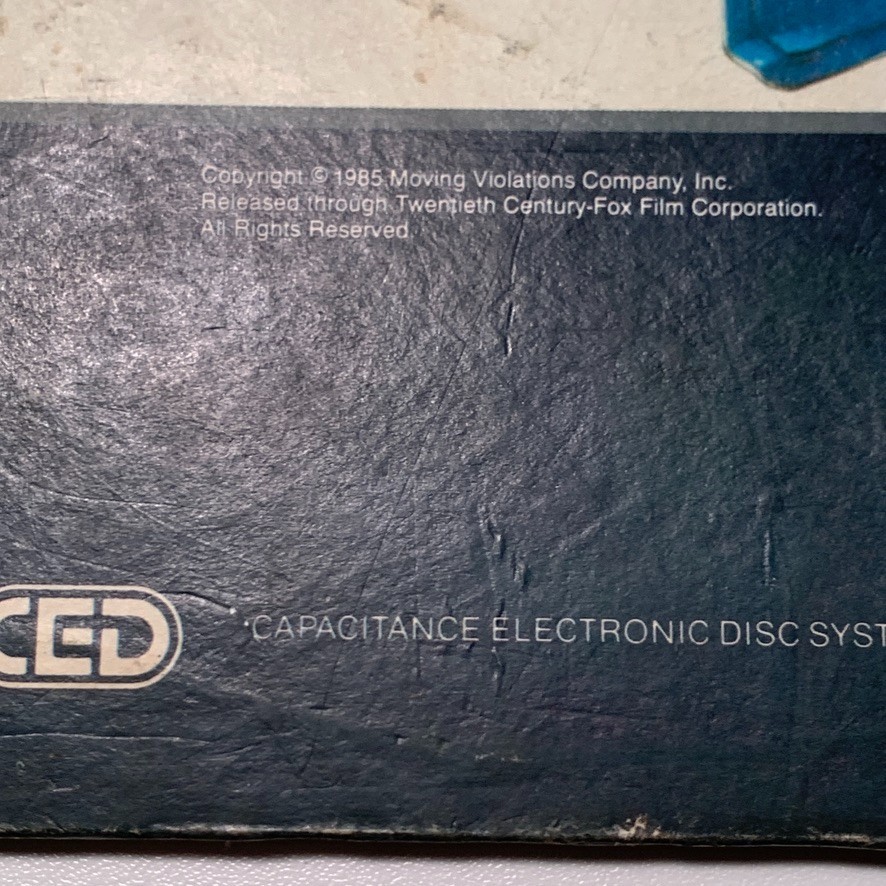 Moving Violations Selectavision Ced Videodisc 1985