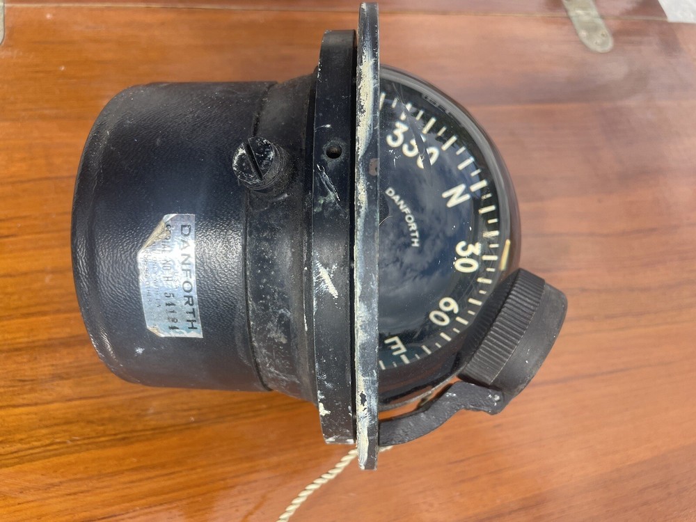VINTAGE DANFORTH CONSTELLATION BINNACLE MOUNT COMPASS WITH 5" CARD