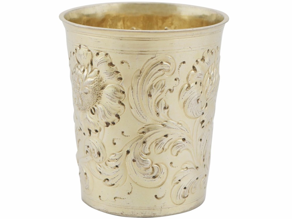 Antique German Silver Gilt Beaker - Pre-1800