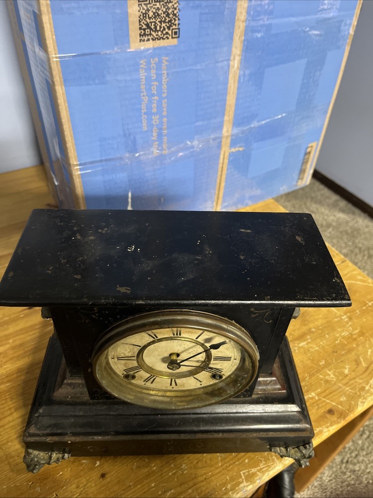 Antique Ansonia Iron Mantel Clock