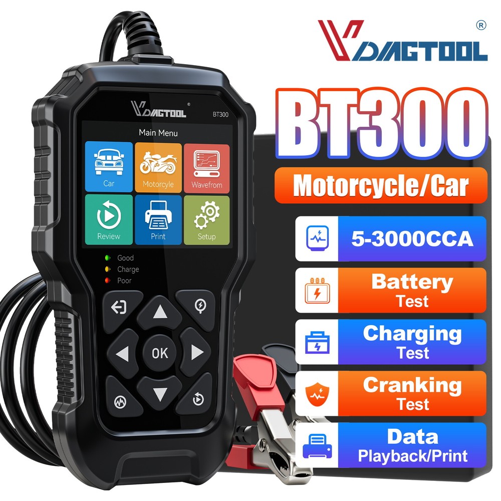 3000CCA Car Battery Tester Load Analyzer Cranking Charging Diagnostic Tool 6-12V