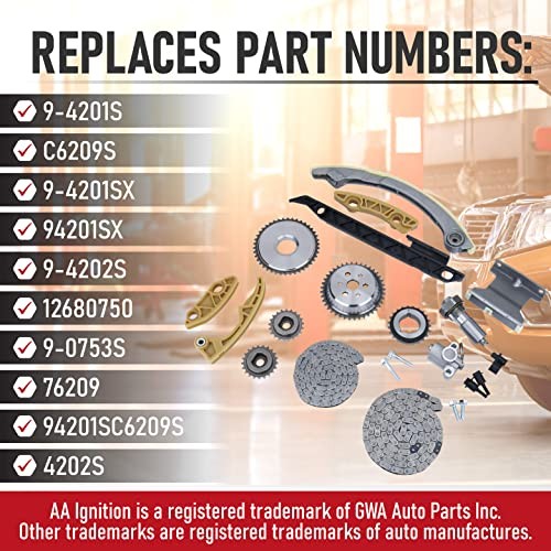 Engine Timing Chain Kit - Compatible with Buick, GM I4 2006-2015 Timing Kit