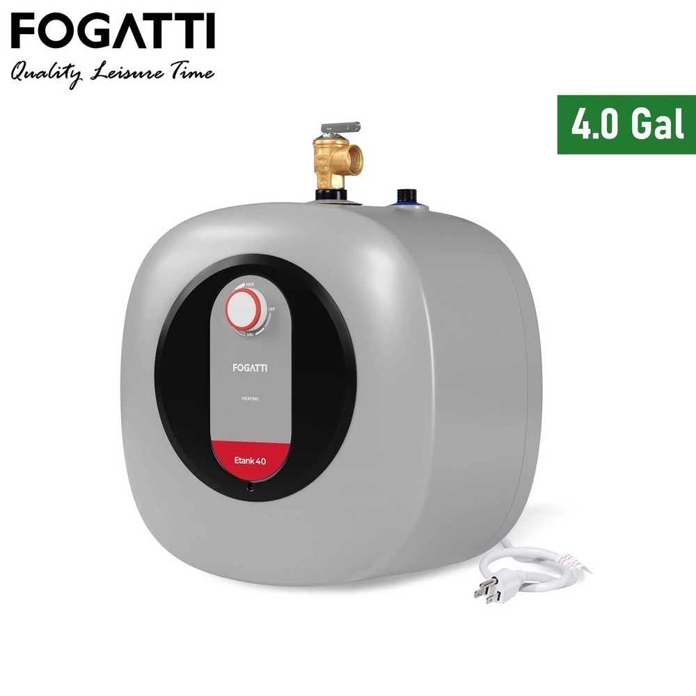 FOGATTI Electric Mini Tank Water Heater 4 Gallons 120 V Instant Hot Water Heater