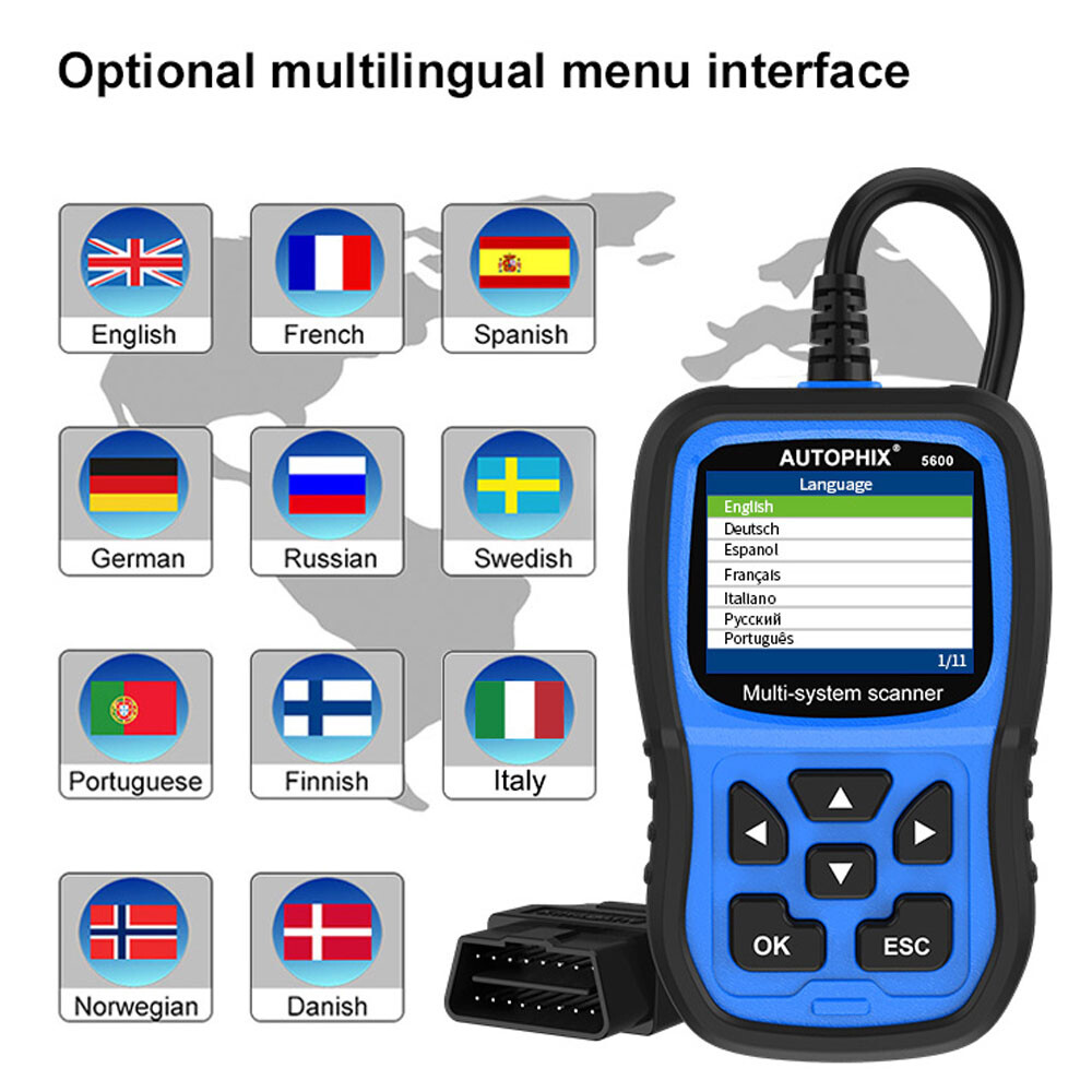 AUTOPHIX 5600 OBD2 Scanner ABS SRS EPB Code Reader All System Diagnostic Tool