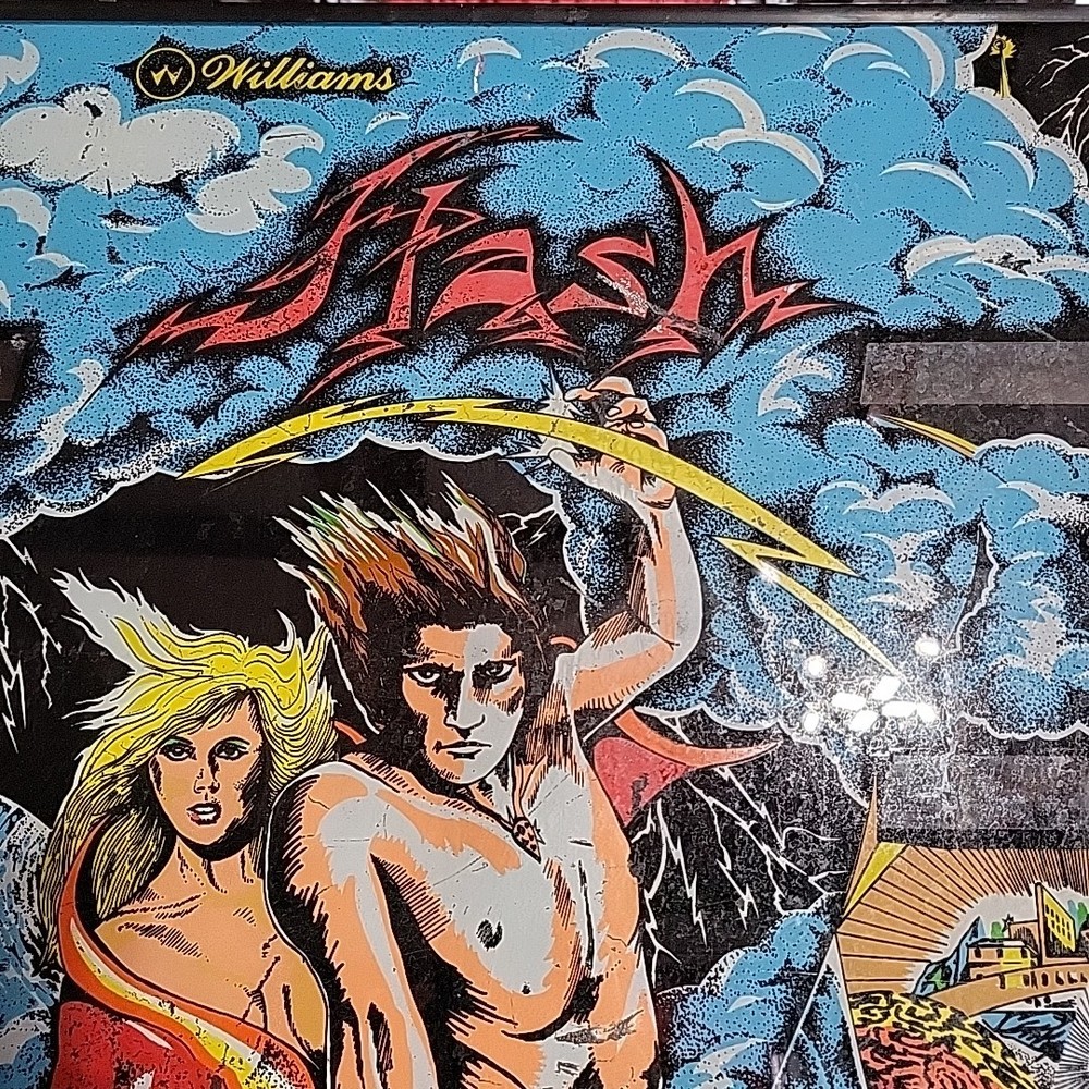 Williams Flash Pinball Machine Game Backglass ORIGINAL