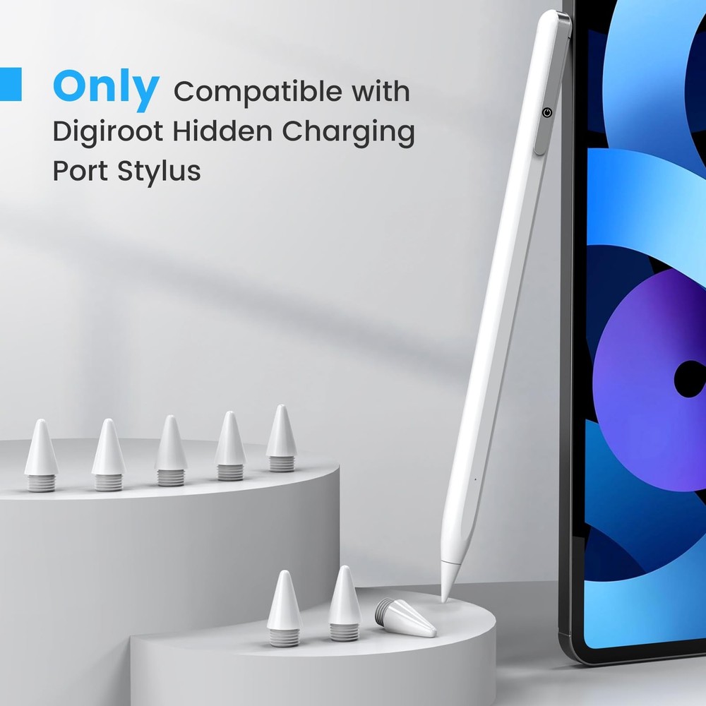 8 Pack Replacement Tips Only Compatible with Stylus Hidden White