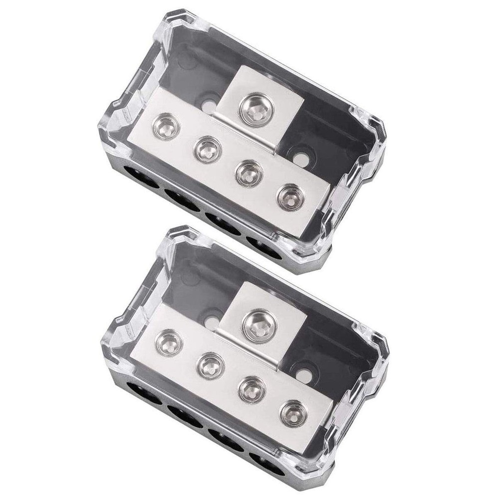 Professional Grade 4-Way Audio Power Distributor - Easy Installation, 2 Pack
