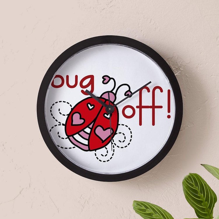 CafePress Bug Off 10" Wall Clock (1148517613)