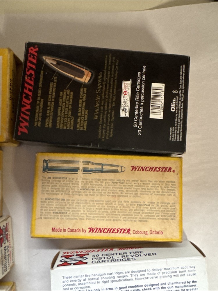 Vintage Winchester Ammo Boxes Empty -8 Boxes All Empty