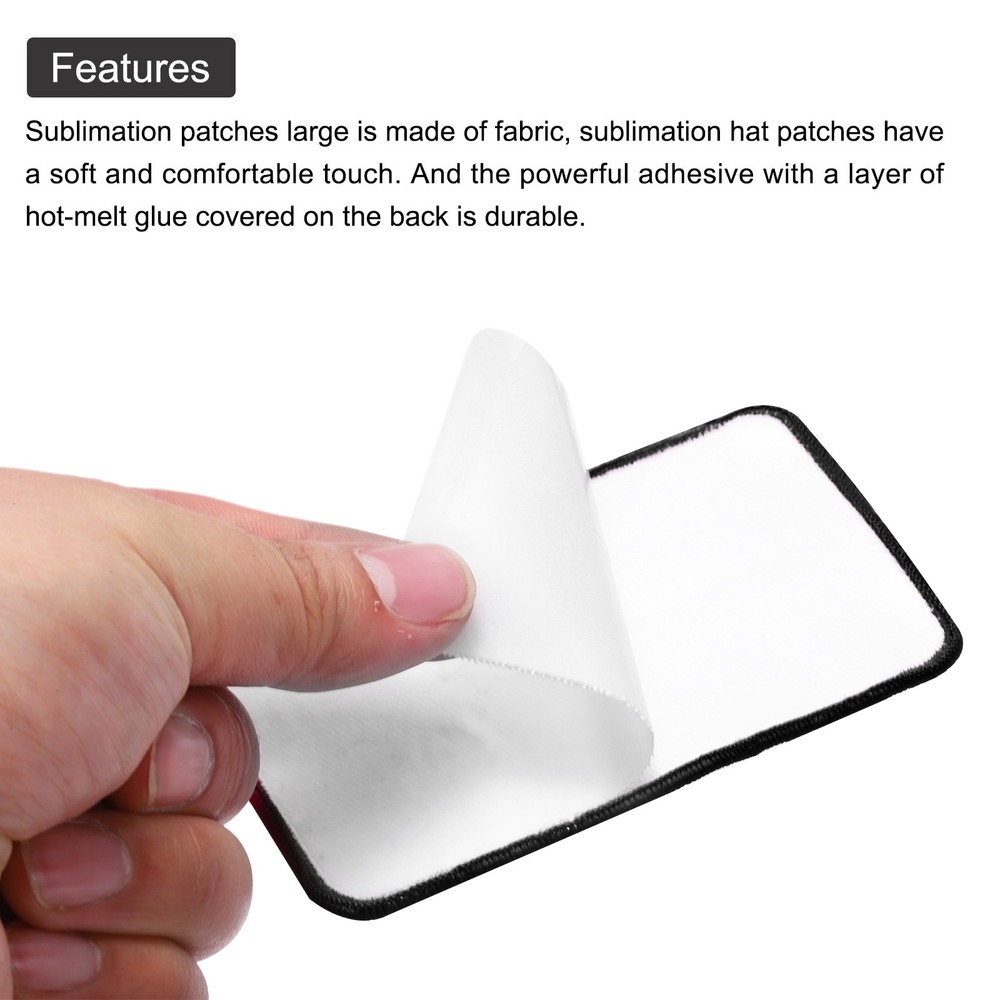 15pcs Sublimation Patch Blank Rectangle White with Black Border