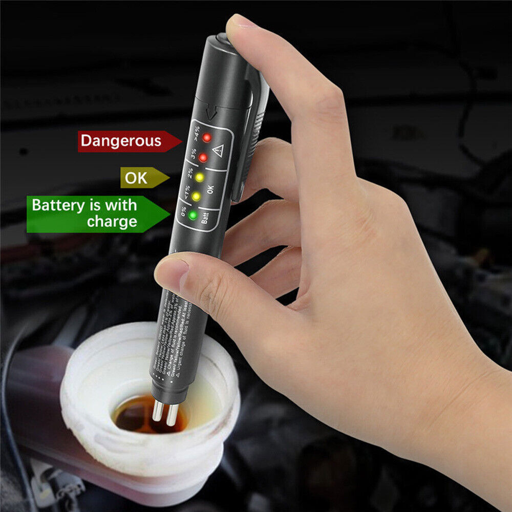 Auto Liquid testing Brake Fluid Tester pen 5 LED indicator display for DOT3/DOT4