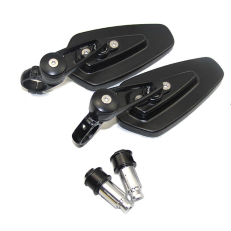 Universal Black CNC Handle Bar End Rear View Side Mirror 7/8" Motorcycle Custom