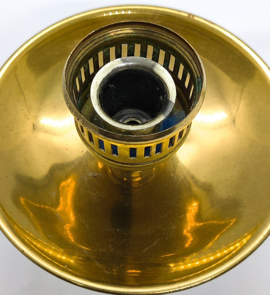 Vintage Brass Candle Holder With Curled Handle