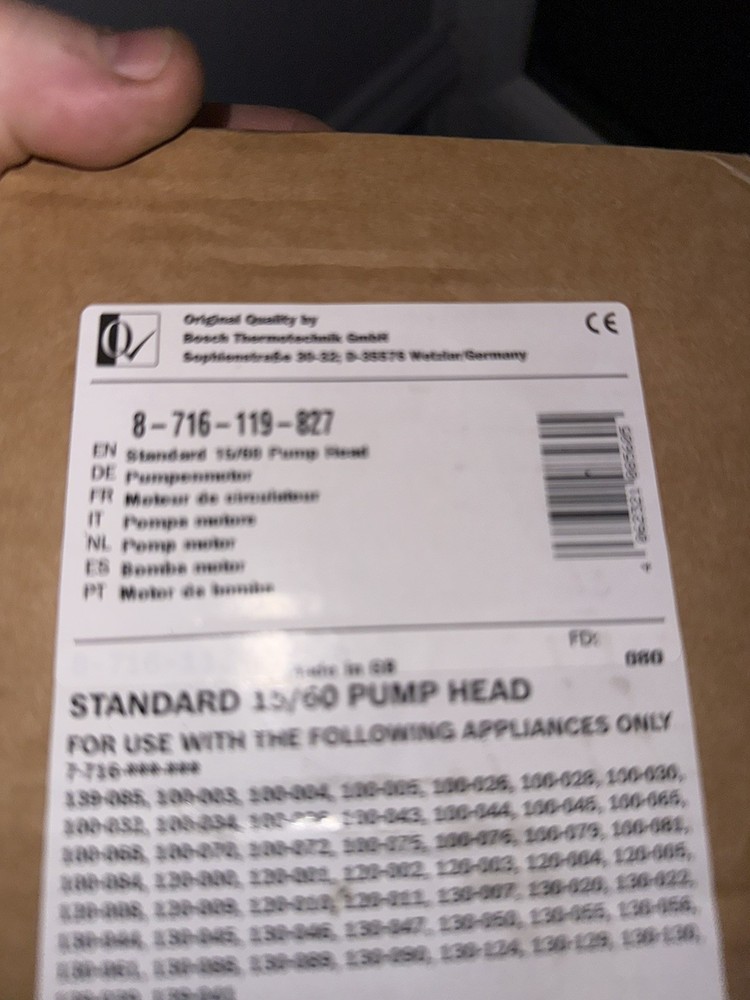 Worcester 8716119827 SBi/Danesmoor/Heatslave Grundfos 59200160 Pump 87161135940