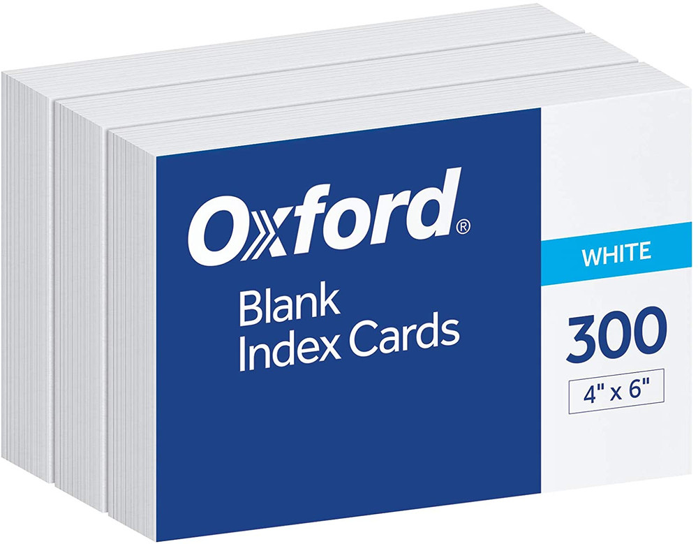 4x6 Index Cards 300 Count White Study Note Cards Bulk Pack