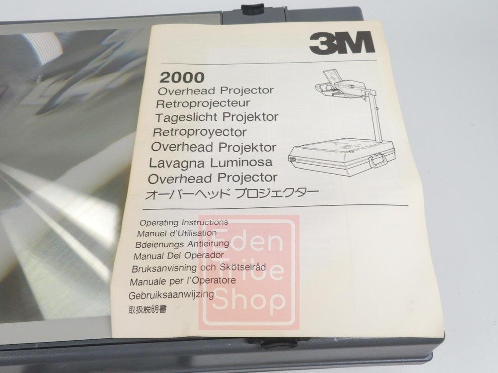 3M Model 2000 AG Overhead Projector Briefcase Portable NEEDS BULB!