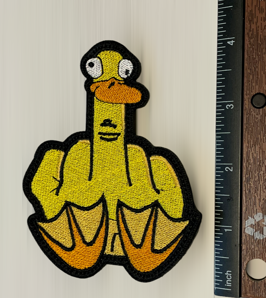 Middle Finger Duck You Give the Bird Tactical morale Patch Hook Loop