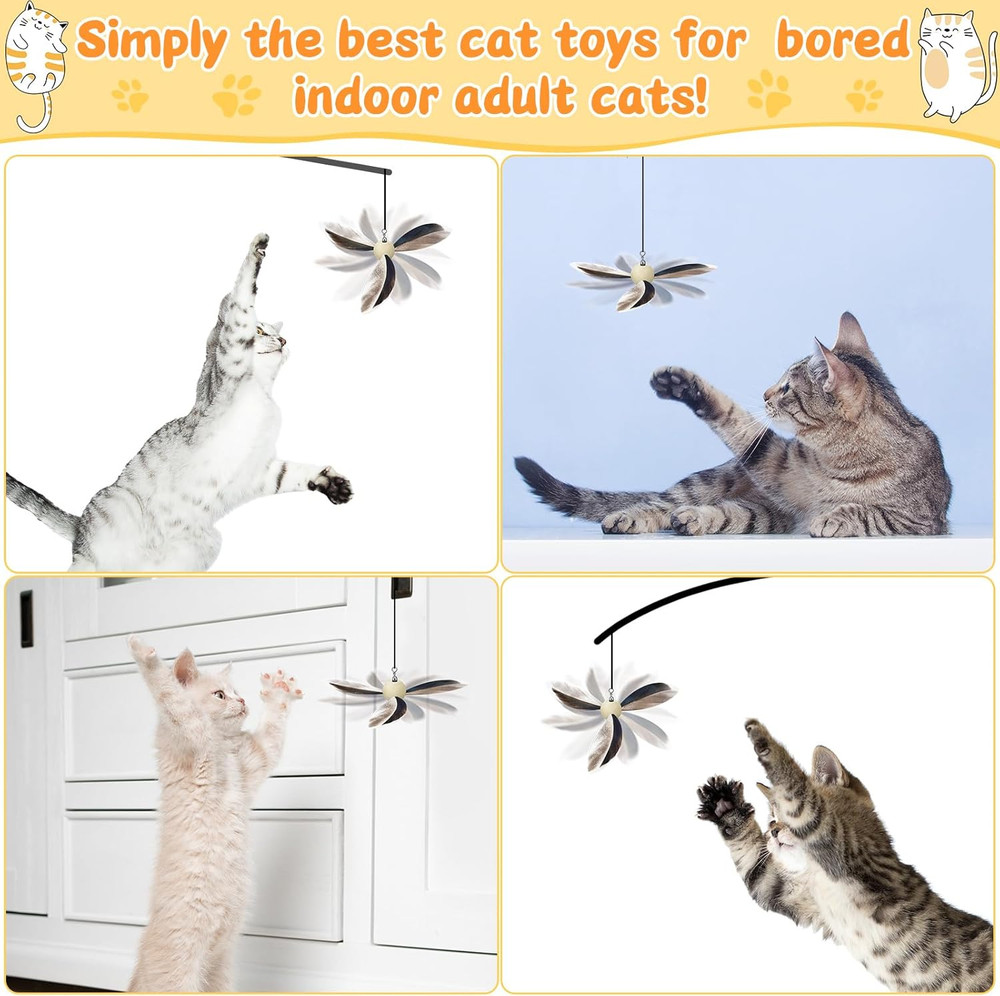 8 Pcs Cat Feather Propeller Refills Propeller Interactive Cat Toy Refills Kitten