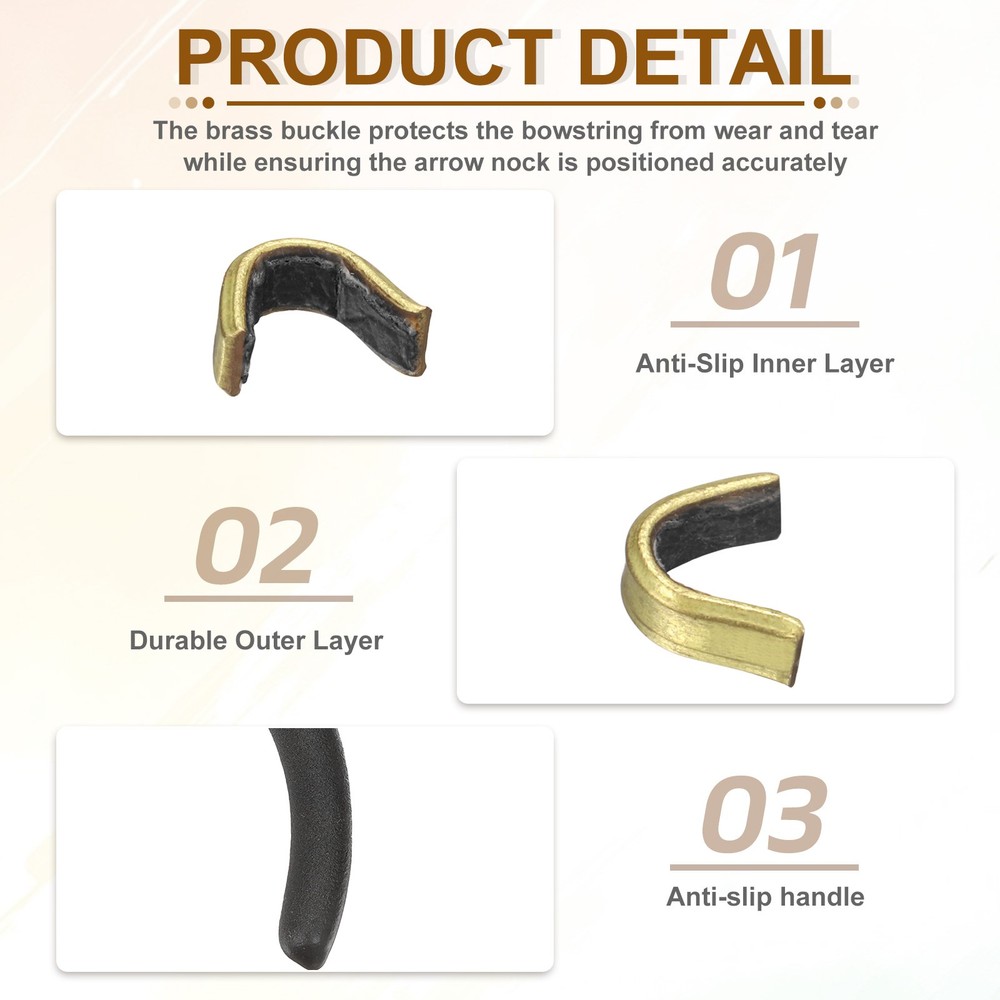 Bow String Nocking Points Set, 5 Pcs Black Brass Nocking Points and 1 Pliers