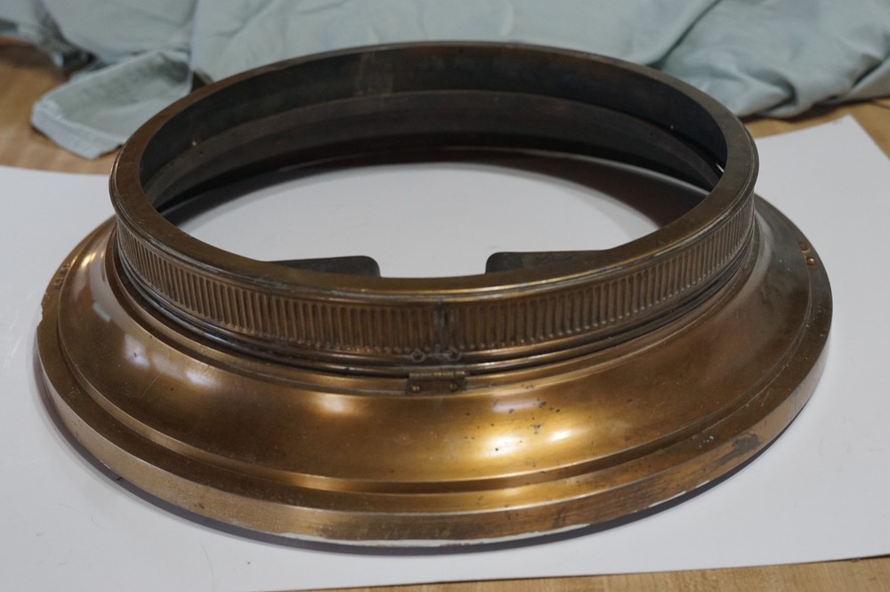 Antique flush mount Brass Lighting fixture with inserted globe (two)