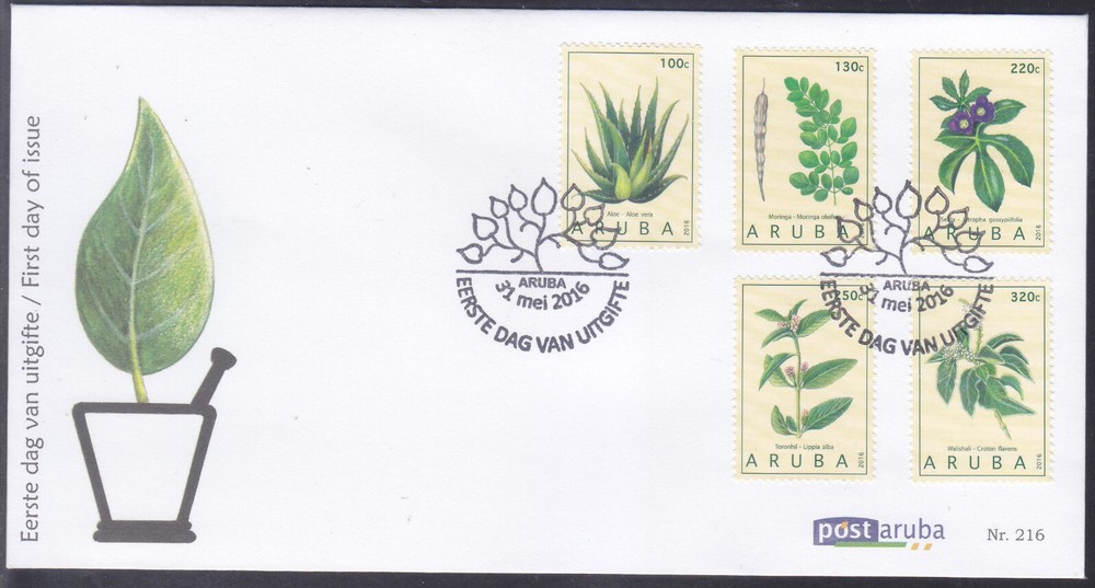 Aruba Issue FDC 2016 (216) Medicinal Plants