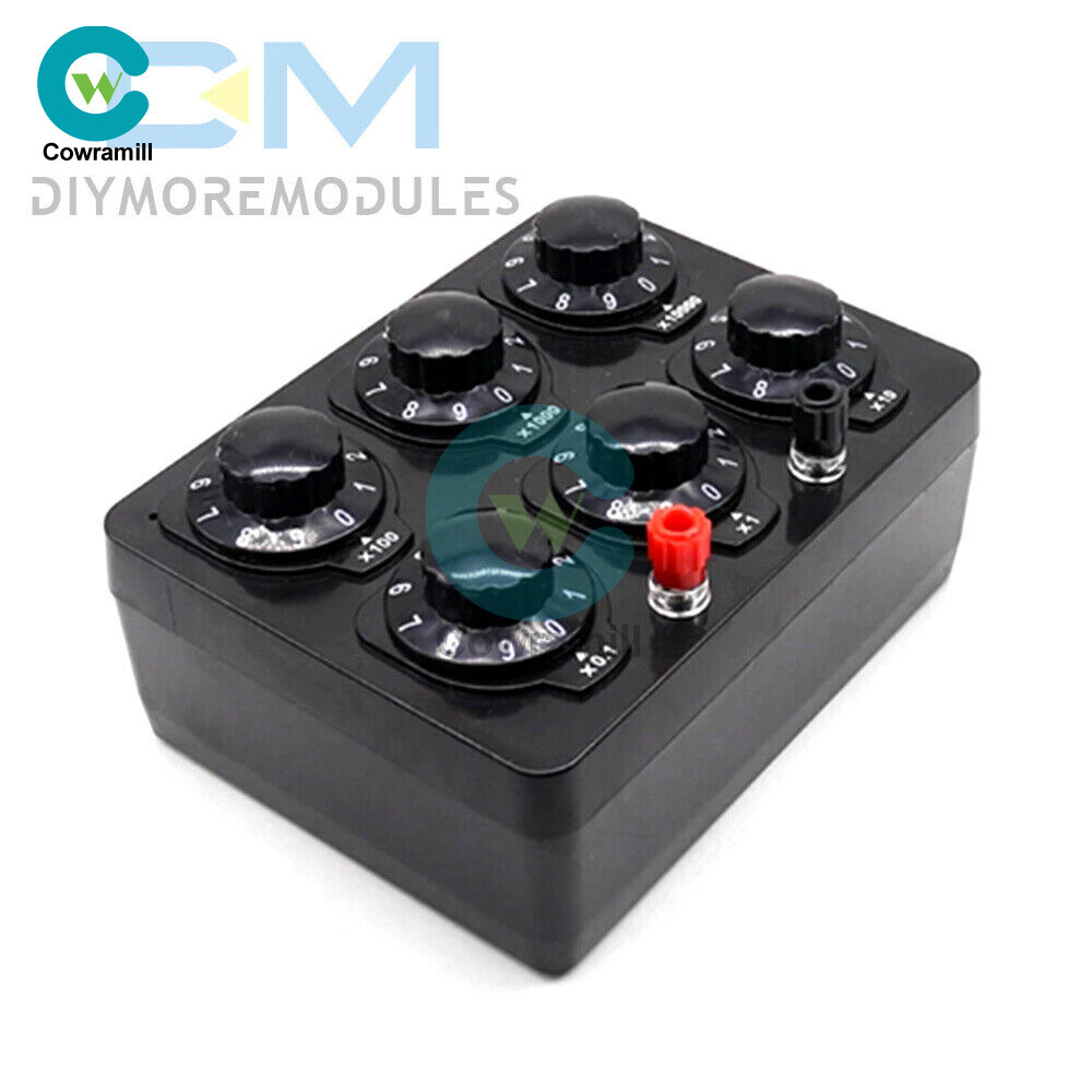 0-99999Ohm Simple Resistance Box 6knobs Resistor Electricity Teaching Instrument