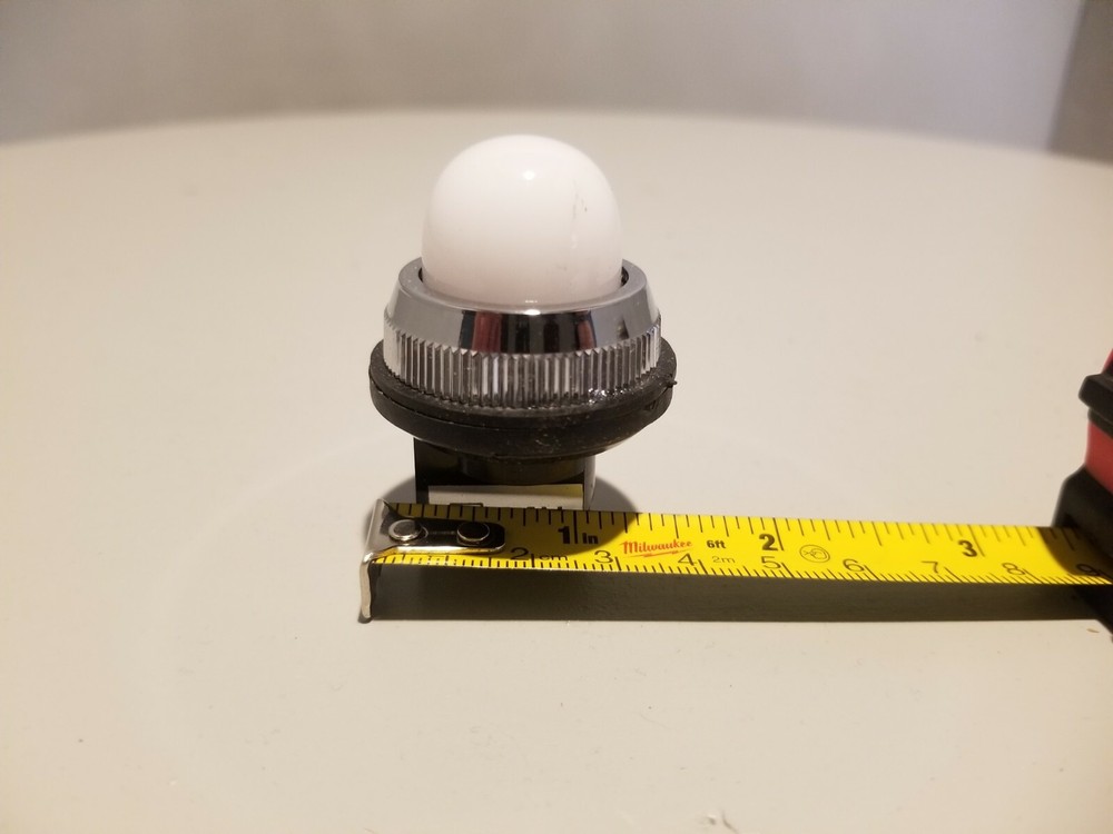Lot of 6 White Indicator Panel Light, 1-1/2" Diameter, 24V
