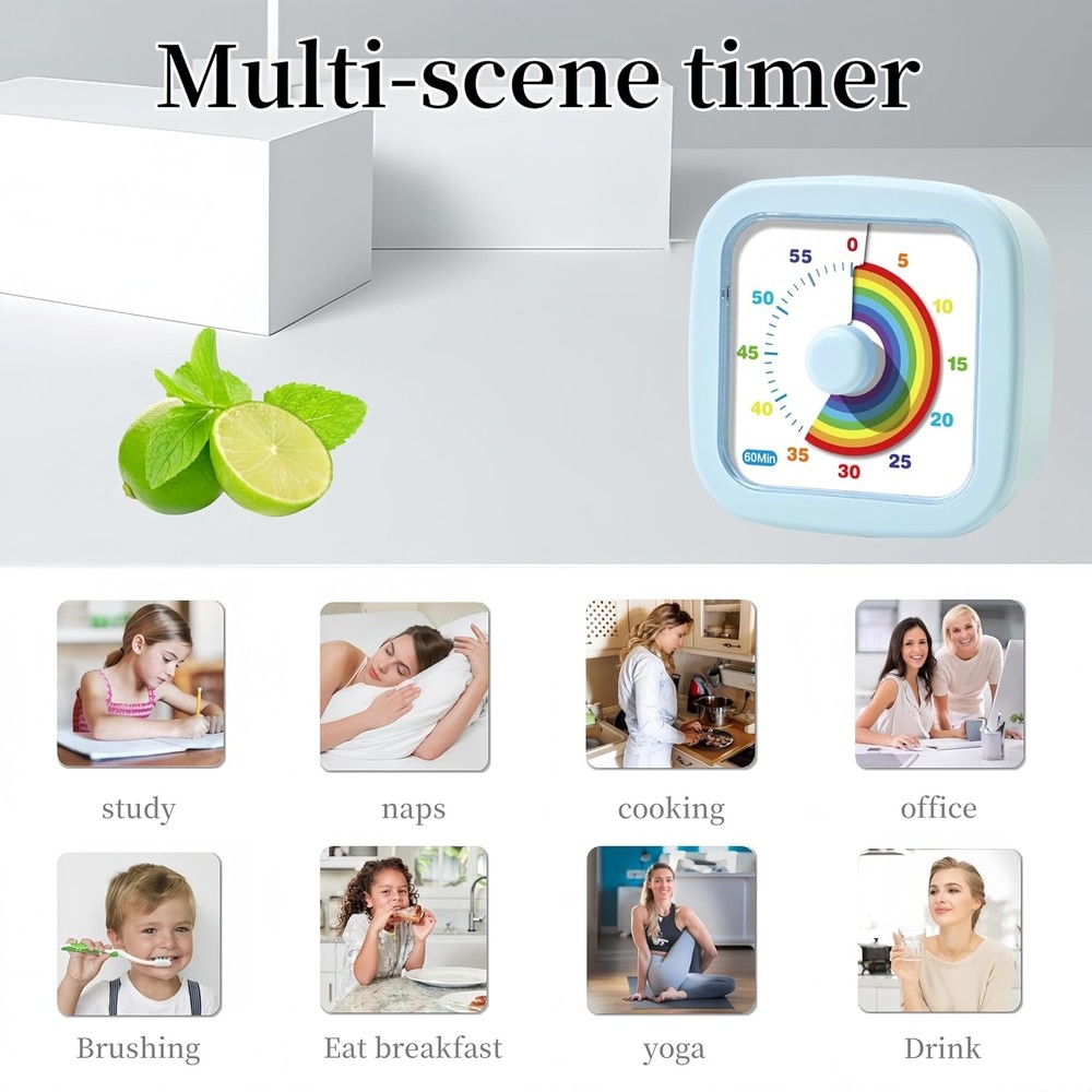 Kids Visual Timer Cute Rainbow - 60 Minute Countdown Timer Time Management for K