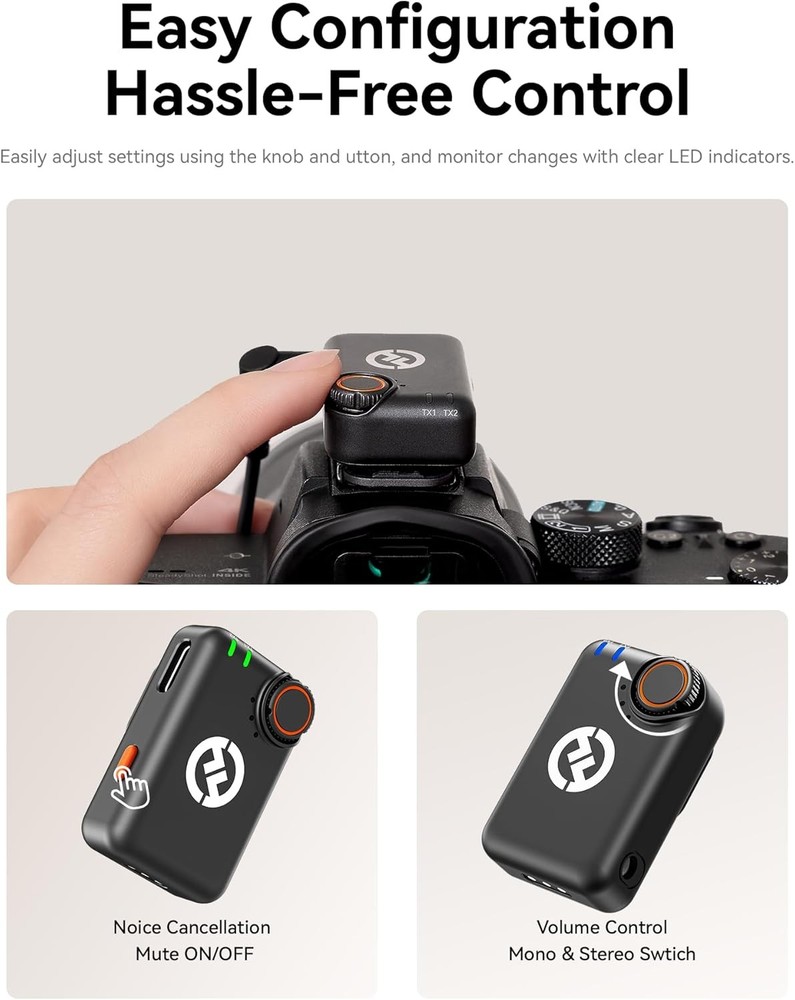 Hollyland LARK M2S Mini Combo Dual Wireless Microphone Bundle