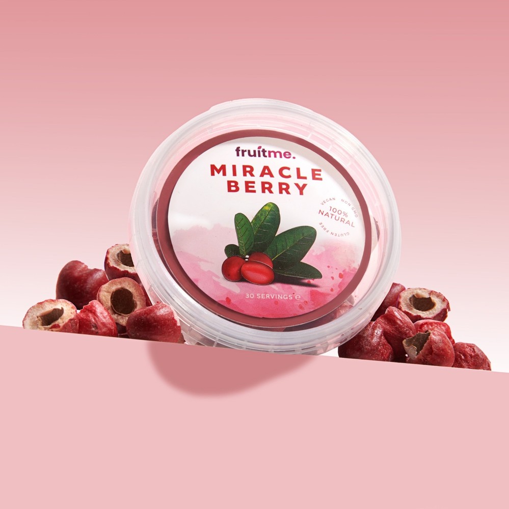 FruitMe Miracle Berry Whole Fruit - 30 Gently Dried Miracle Fruit Half Berries🍋