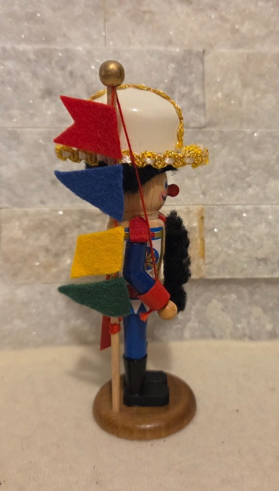 Vintage Steinbach Mini Nutcracker With Flags Admiral Germany