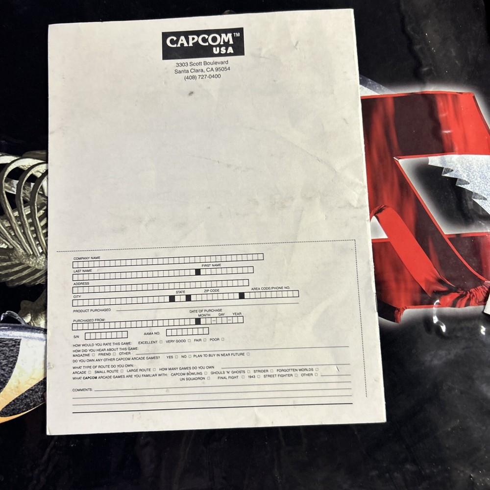 Original MERCS CAPCOM arcade Video game owners manual