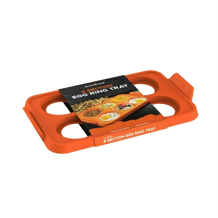 Blackstone Silicone 6-Section Egg Ring Egg Mold Tray in Orange
