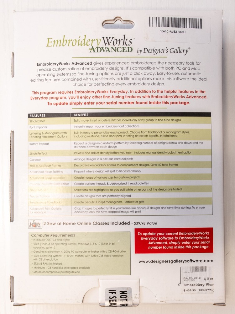 Embroidery Works™ ADVANCED - Embroidery Software