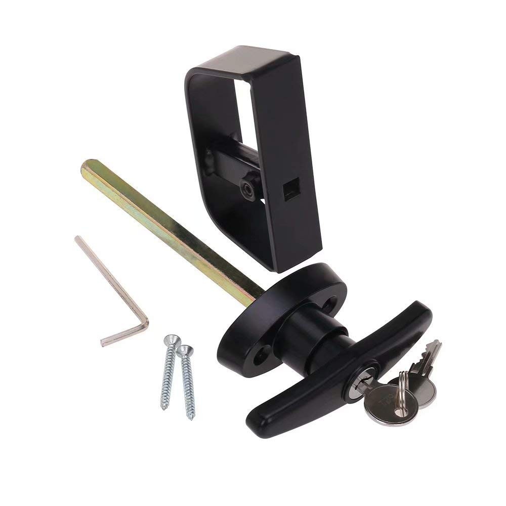 StartFine 6" T-Handle Shed Door Lock Handle with 1kit, Black