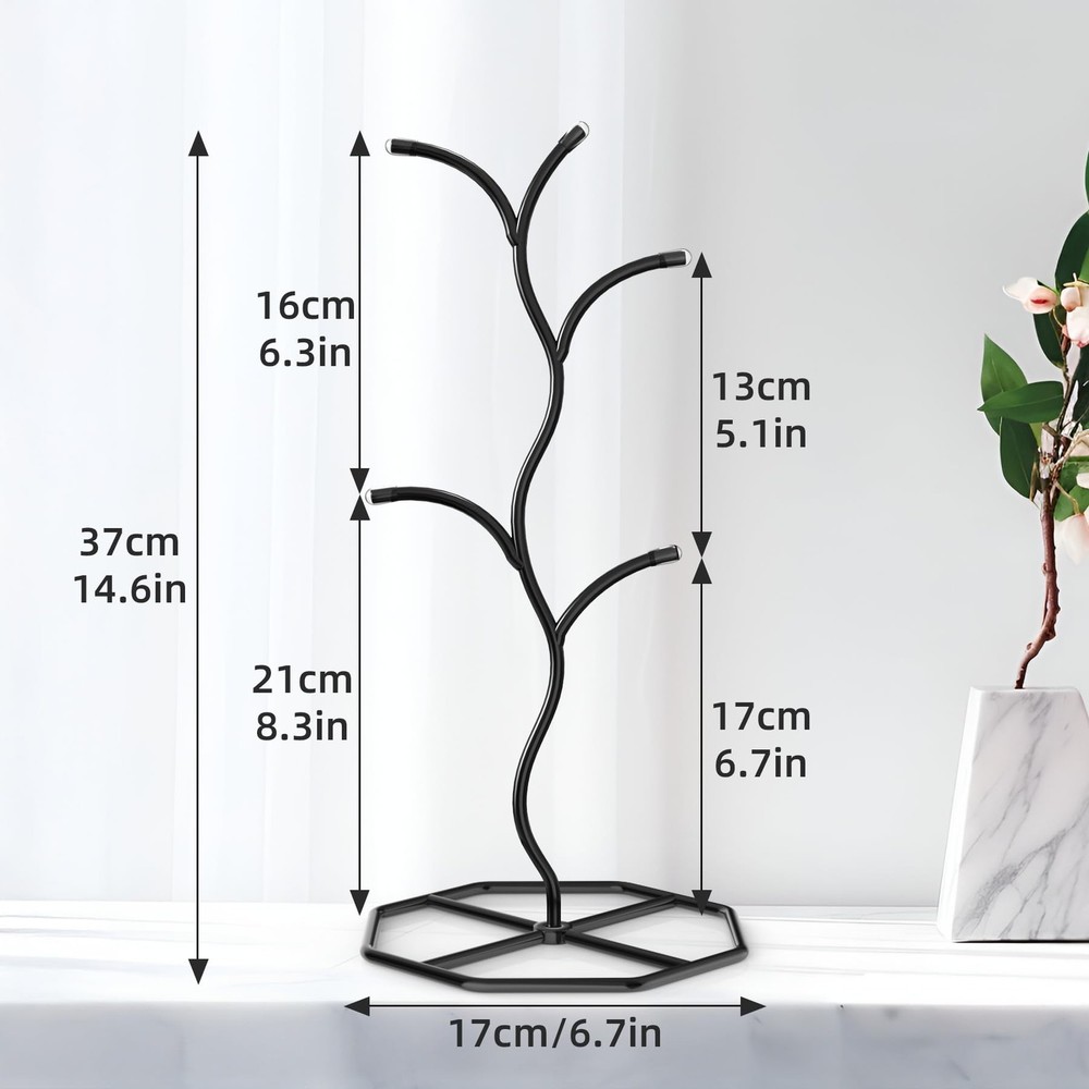 Beesini 2 Pack Coffee Mug Holders Tree, Metal Mug Holder, Decorative Mug Rack...